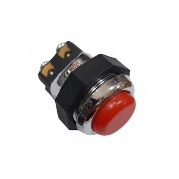 BUTON ASW-98 KIRMIZI 22MM PLASTİK 2 Pin VİDALI BACAK IC-180