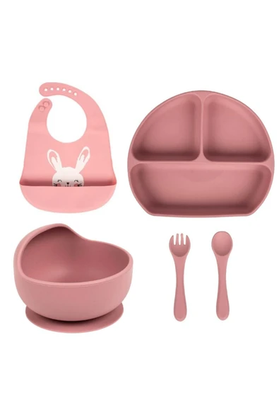 Sevi Bebe Pembe Vakum Tabanlı Silikon Tabak - Mommyslab Mağaza