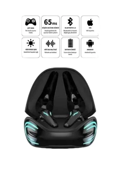 Android ve İOS Uyumlu Bluetooth Kulaklık Gaming Kulaklık Mini - Resim 4
