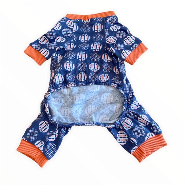 Turuncu Balonlu Penye Tulum Köpek Tulumu  Köpek Elbisesi - 6