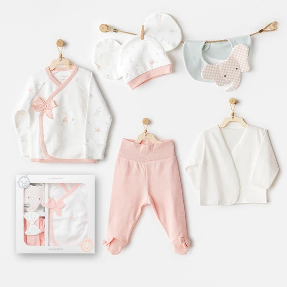 Kız Bebek Hastane Çikişi 5 Pcs Newborn Set Love Family AC25500