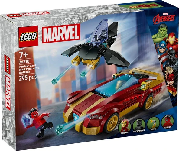 LEGO Super Heroes 76310 Iron Man Car and Black Panther vs. Red Hulk