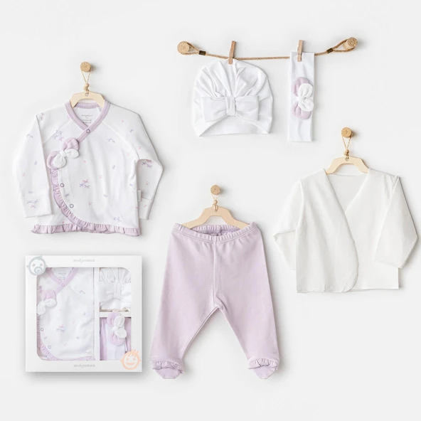 Kız Bebek Hastane Çikişi 5 Pcs Newborn Set Magical Butterfly AC25570