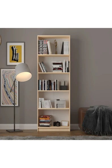 5 Raflı (5 BÖLMELİ) Kitaplık Çalışma Odası Ofis Modern Dekoratif Kitaplık