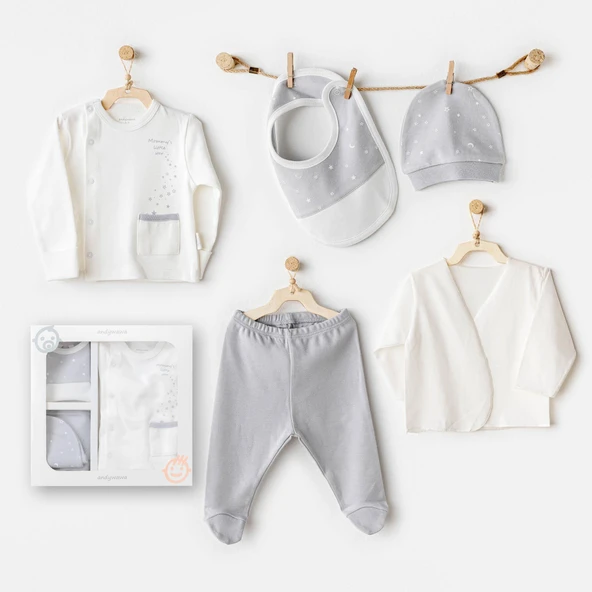 Erkek Bebek Hastane Çikişi 5 Pcs Newborn Set Mommy’s Little Star AC25700