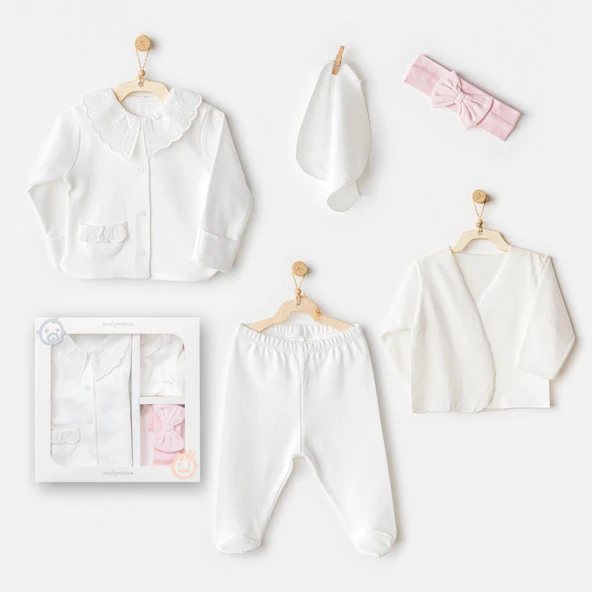 Kız Bebek Hastane Çikişi 5 Pcs Newborn Set Cuddly Bunny Bear AC25650 ürün görseli