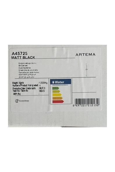 Artema Siyah Sürgülü Duş Takımı Matt Black A45725 - 4