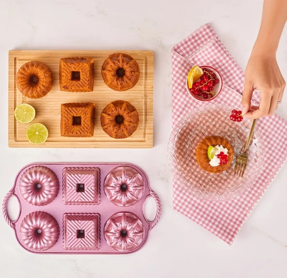 Emsan Griss Pembe One&Six 6Lı Kek Kalıbı