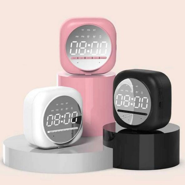 Universal Q12 Dijital Masa Saati FM Radyo Bluetooth 5.0 Hoparlör - 4