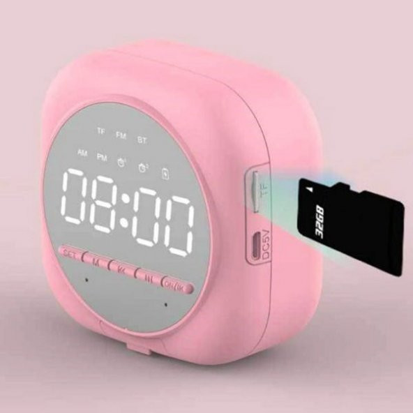 Universal Q12 Dijital Masa Saati FM Radyo Bluetooth 5.0 Hoparlör - 7