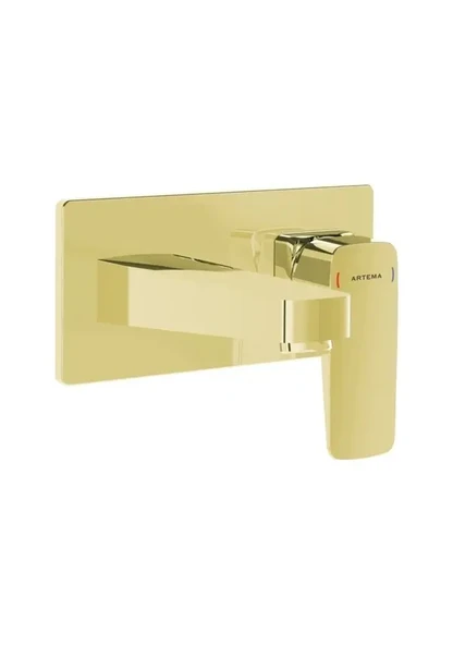 Artema Root Square Ankastre Sıva Üstü Lavabo Bataryası Altın A4273823 ürün görseli