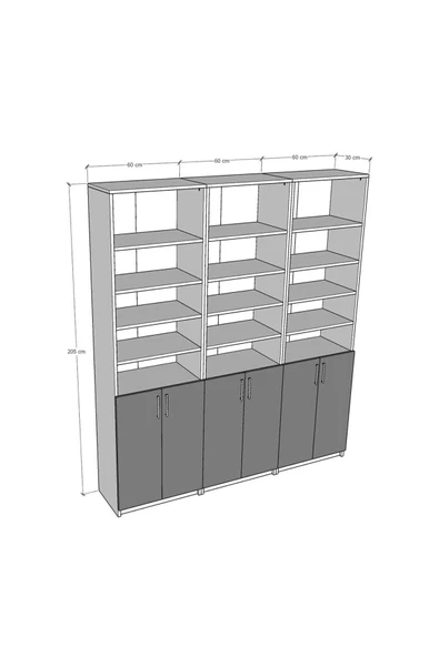Beyaz Kapaklı Kitaplık K-50 - Resim 3