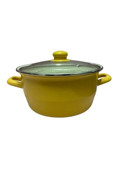 Lüks Emaye Kızartma Tenceresi Fritöz 22cm 3,90 Litre Sarı KR137