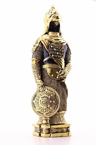 Polyester Üzerine Metal Kaplama Biblo Zırhlı Cevşen Ayetli Asker Gold Biblo 3 Boyutlu Büyük Boy 32Cm - 2