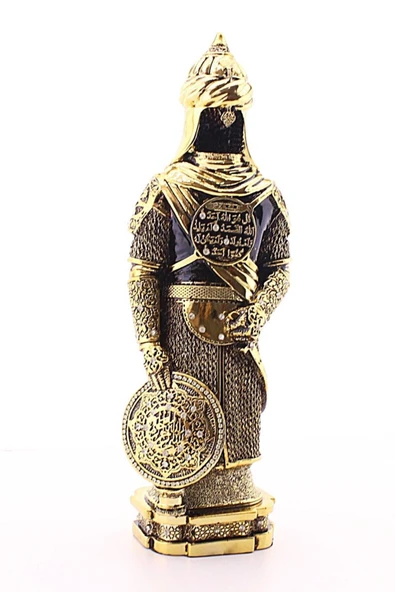 Zırhlı Cevşen Ayetli Asker Gold Biblo 3 Boyutlu Polyester Üzerine Metal Kaplama Biblo Küçük Boy 24Cm - 4