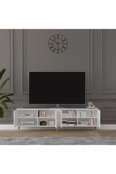 %100 MDFLAM Tv Ünitesi Beyaz T-01 - Resim 2