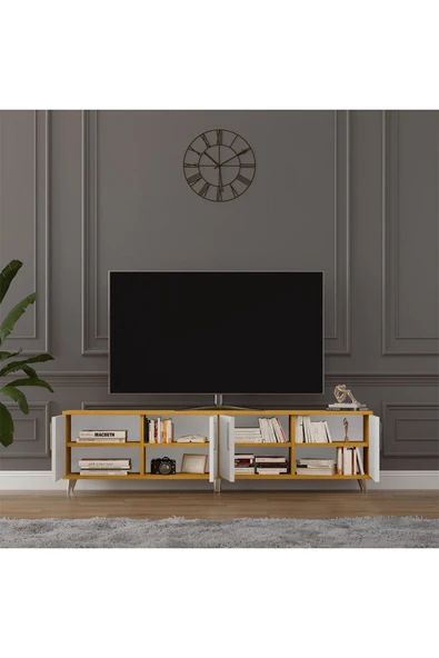 Tv Ünitesi Beyaz &afrika Ceviz T-06 - 2