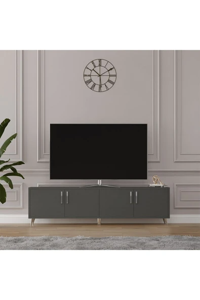 %100 MDFLAM Tv Ünitesi Koyu Gri T-04