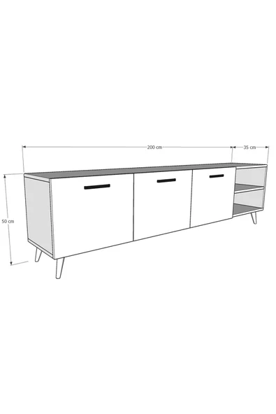 Tv Ünitesi Beyaz & Ceviz T-25 - 4