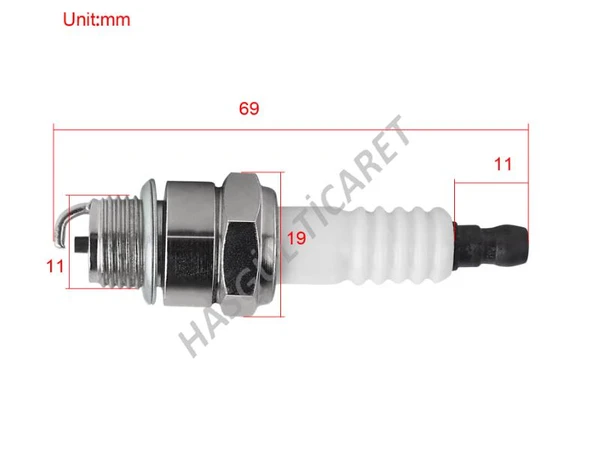 Hsgl İlaçlama Makinası mobilyette motorsiklet kısa paso Z4C buji 10 adet set  Z4C   M14 X11(7/16'') - 2