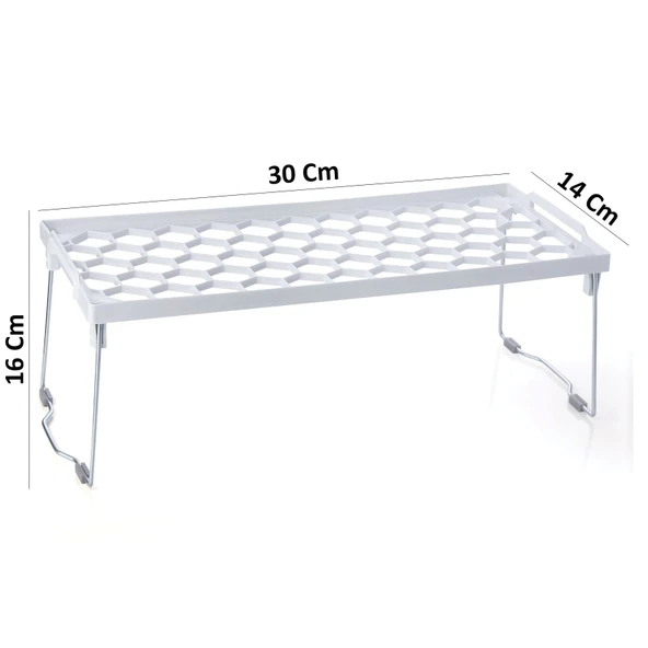 Plastik Metal Ayaklı Dikdörtgen Mini Raf Düzenleyici Organizer - 6