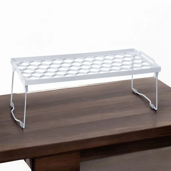 Plastik Metal Ayaklı Dikdörtgen Mini Raf Düzenleyici Organizer - 3