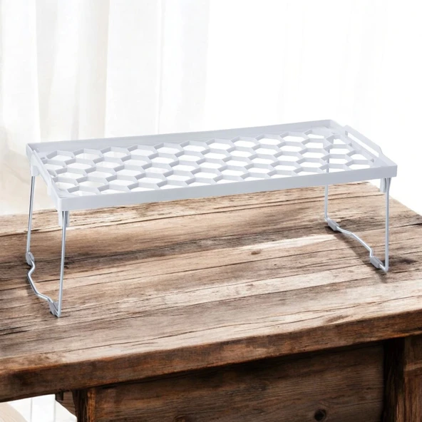 Plastik Metal Ayaklı Dikdörtgen Mini Raf Düzenleyici Organizer - 2