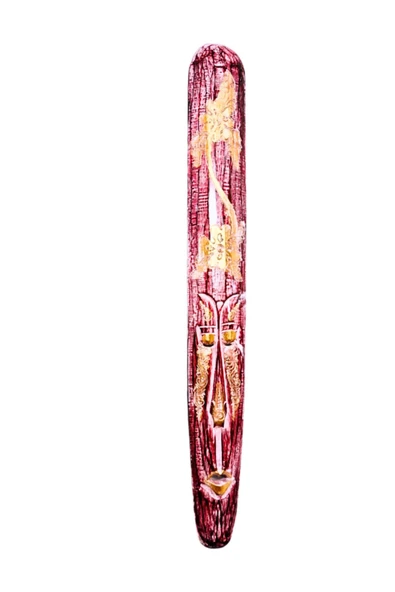 Duvar Objesi Mindi Ağacı El Oyması Kırmızı 100 cm Aborjin Yerliler Antik Tip Mega Boy Mask Totem - 2