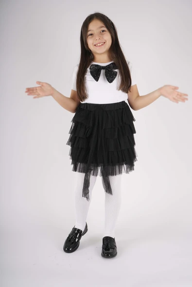 23 NİSAN 29 EKİM KONSEPT FİYONK DETAYLI TÜL DETAYLI KAT KAT TÜTÜ ETEKLİ TAKIM - Resim 7