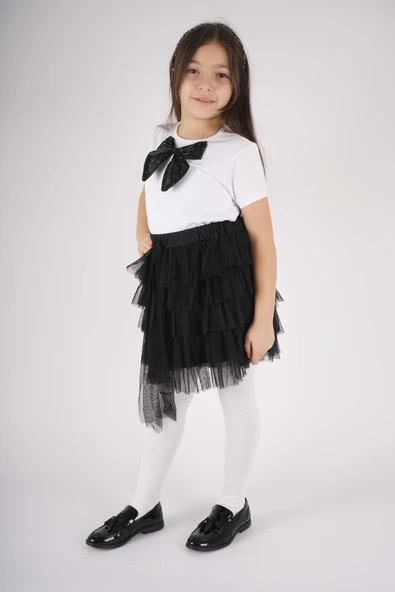 23 NİSAN 29 EKİM KONSEPT FİYONK DETAYLI TÜL DETAYLI KAT KAT TÜTÜ ETEKLİ TAKIM - Resim 2