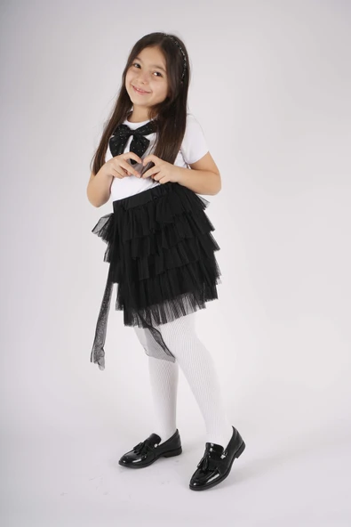 23 NİSAN 29 EKİM KONSEPT FİYONK DETAYLI TÜL DETAYLI KAT KAT TÜTÜ ETEKLİ TAKIM - Resim 9