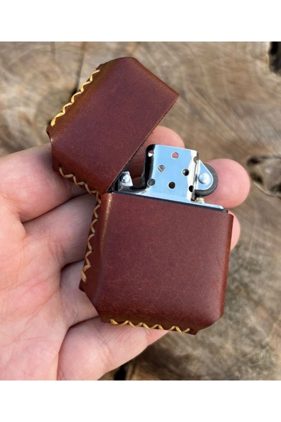Bakani Leather Handmade El Yapımı Hakiki Deri Zippo Tarzı Çakmak İsme Özel Kişiselleştirme Babalar Günü Yılbaşı