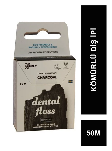 Humble Brush Diş İpi  Kömürlü 50m ürün görseli