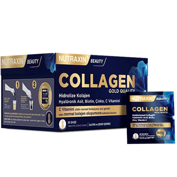 Nutraxin Beauty Collagen Gold Takviye Edici Gıda 30 Şase