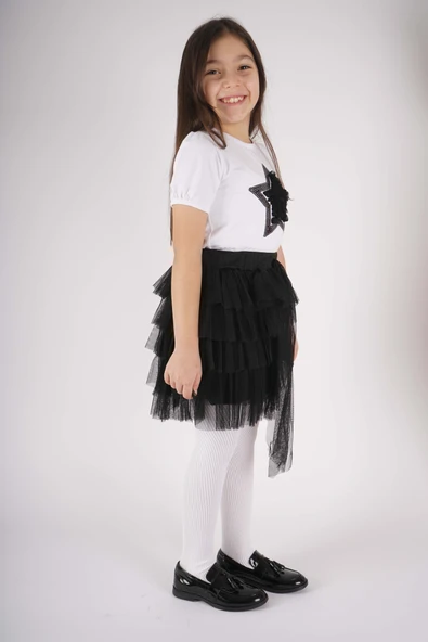 23 NİSAN 29 EKİM KONSEPT YILDIZ DETAYLI TÜL DETAYLI KAT KAT TÜTÜ ETEKLİ TAKIM - Resim 19