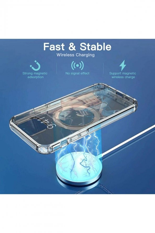 Iphone 12 Mini Kılıf Magsafe Wireless Şarj Özellikli Şeffaf Kapak