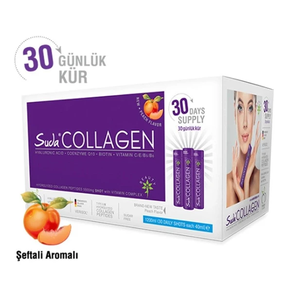Suda Collagen Şeftali Aromalı Kollajen 30 x 40 ml - 30 Günlük ürün görseli