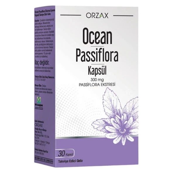 Orzax Ocean Passiflora 300 mg 30 Kapsül