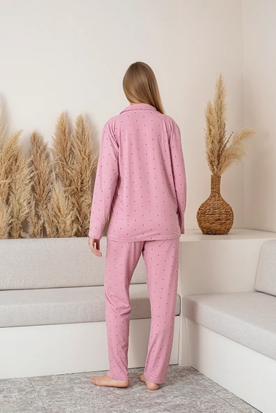 Nisanca Uzun Kollu Milan Gömlek Pijama Takımı- Soft Seri - 6