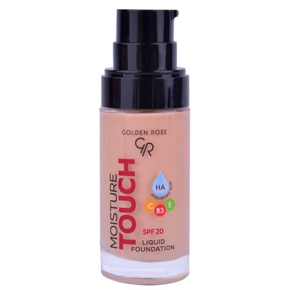 Golden Rose Moisture Touch Liquid Fondöten SPF 20 104 30ml - Resim 2