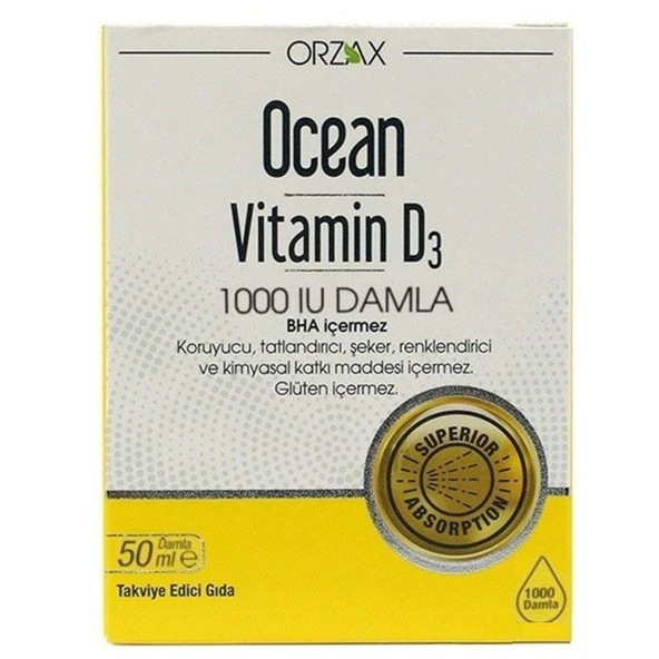 Orzax Ocean Vitamin D3 1000 IU Damla 50ml