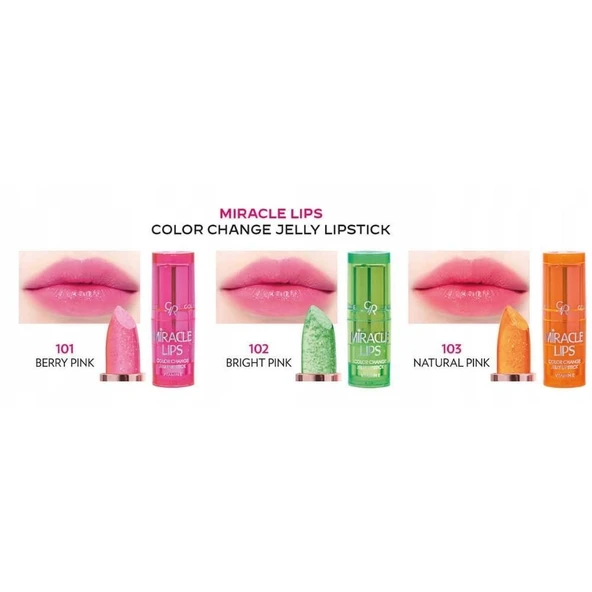 Golden Rose Miracle Lips Color Change Jelly Lipstick 101 - Resim 2