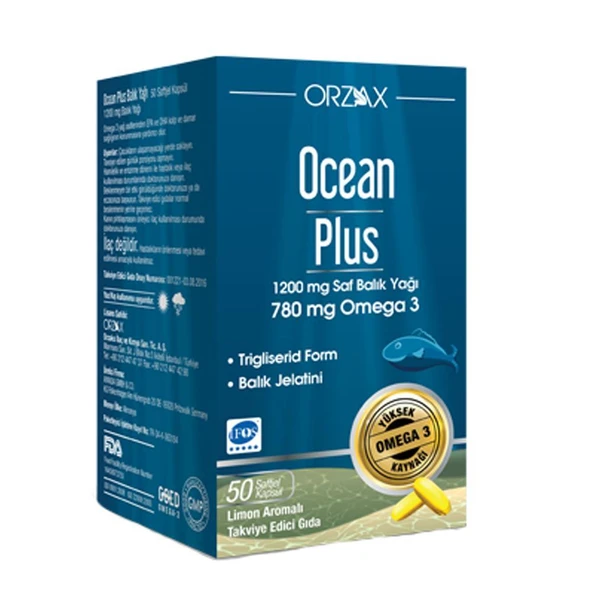 Orzax Ocean Plus Balık Yağı 50 Kapsül