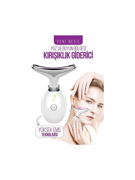 Gıdık Sarkma Yüz Kırışık Giderici Yeni Nesil Boyun Cilt ve Yüz Sıkılaştırıcı EMS Güzellik Cihazı SYH - 6