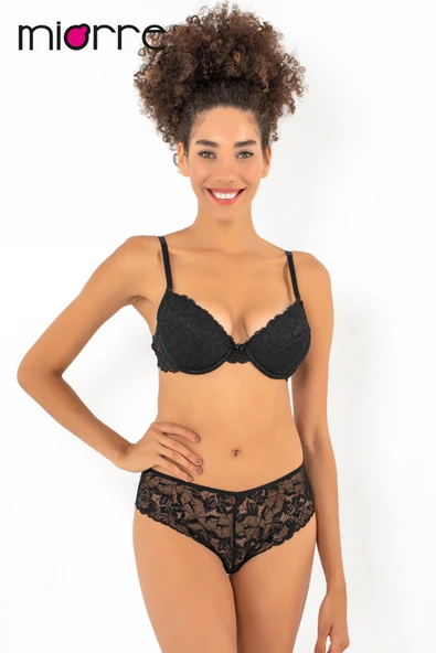 Miorre Push-Up Dolgulu Dantel Sütyen Takım - Resim 2