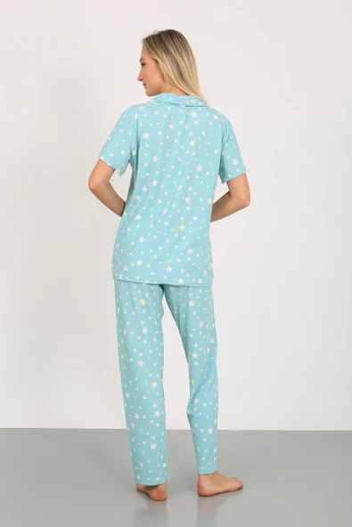 Nisanca Kısa Kollu Milan Gömlek Pijama Takımı- Genç Anne Serisi - 5