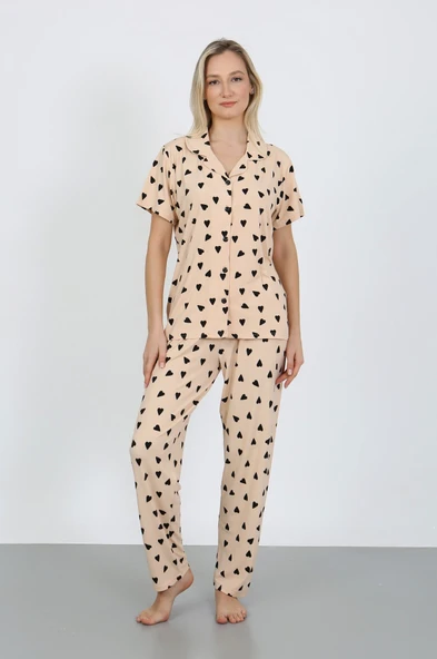 Nisanca Kısa Kollu Milan Gömlek Pijama Takımı- Genç Anne Serisi - 6