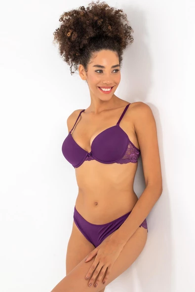 Miorre Push-Up Dolgulu Dantel Detaylı Sütyen Takım - 2
