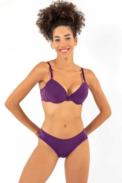 Miorre Push-Up Dolgulu Dantel Detaylı Sütyen Takım - 4