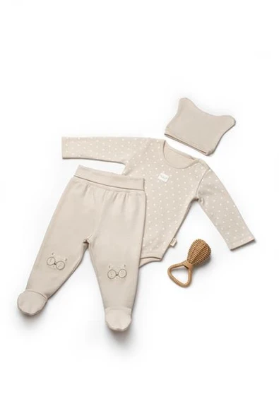 Bebek 3’lü Takım (Pantolon, Uzun Kol Body, Şapka), %100 Organik Pamuk, Bebek ve Yenidoğan Serisi - CSY8113